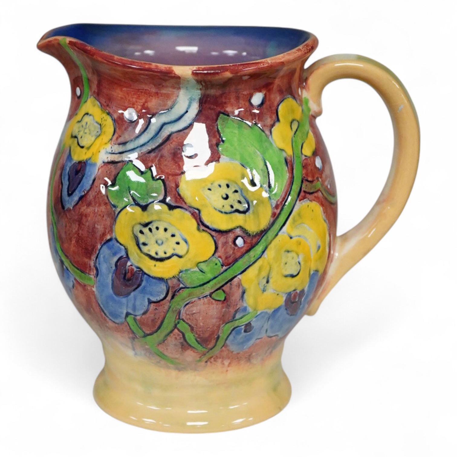 A Royal Doulton pottery jug, designed by Frank Brangwyn, numbered 8020, 15cm high